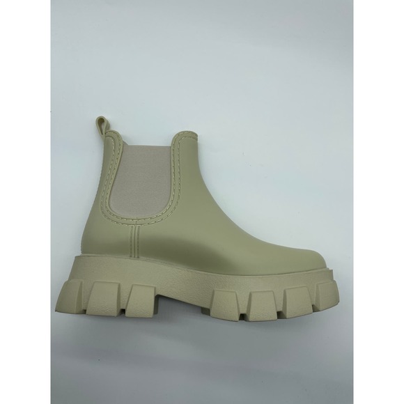 NWT Jeffrey Campbell Platform Lug Rainboots Chelsea Boot Size 7 Cream - Picture 5 of 14